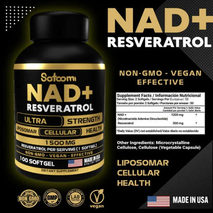 NAD+RESVERATROL| FORMULA ANTIENVEJECIMIENTO CELULAR